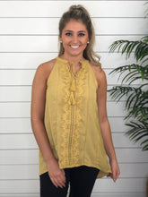 Mustard Sleeveless Tunic Top