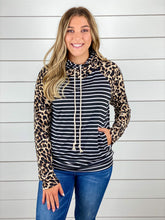 Leopard and Stripes Double Hoodie