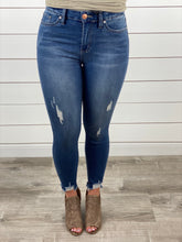 Hi Rise Jeans with Tears and Cropped Tattered Hem