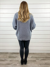 Long Cowl Neck Sweater - Gray