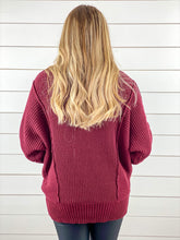 Long Cowl Neck Sweater - Burgundy