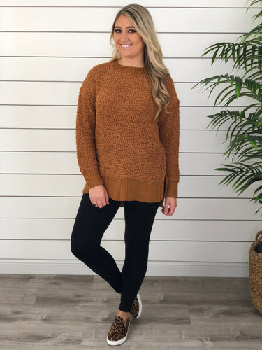 Camel Popcorn Tunic Sweater