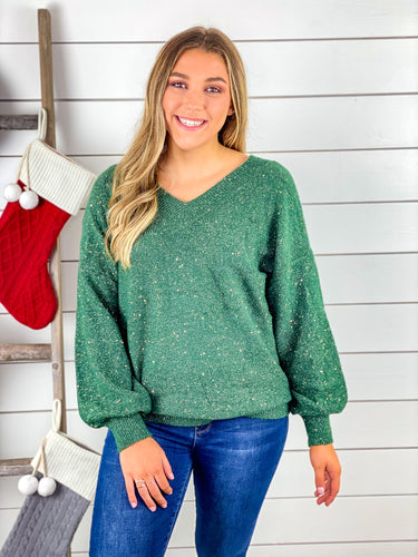 All that Shimmers Sweater - Hunter Green - Restocked!!!
