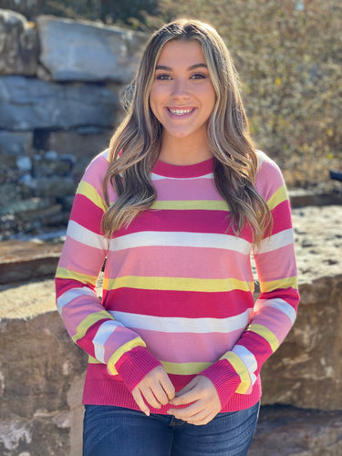 Pink Lemonade Striped Sweater