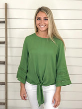 Here to Paddy 3/4 Bell Crochet Sleeve Top