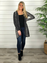 Gray Leopard Print Long Cardigan - Restocked!!