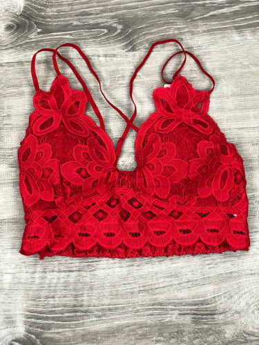 Lovely in Lace Bralette - Red