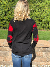 Buffalo Plaid Top with Elbow Patches