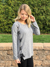 Grey Side Lace Dolman Sweatshirt