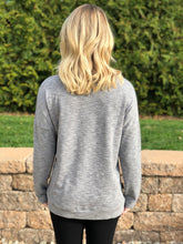Grey Side Lace Dolman Sweatshirt