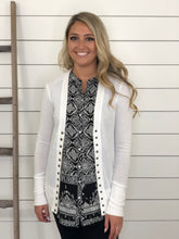Ivory Snap Button Cardigan