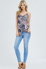 Mixed Floral Tank with Gathered Hem
