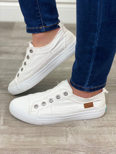 White Distressed Blowfish Sneakers